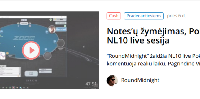 Notes’ų žymėjimas, PokerStars NL10 live sesija