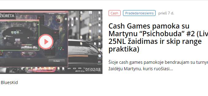 Cash Games pamoka su Martynu “Psichobuda” #2 (Live 25NL žaidimas ir skip range praktika)