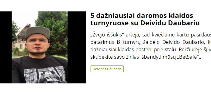 5 dažniausiai daromos klaidos turnyruose su Deividu Daubariu