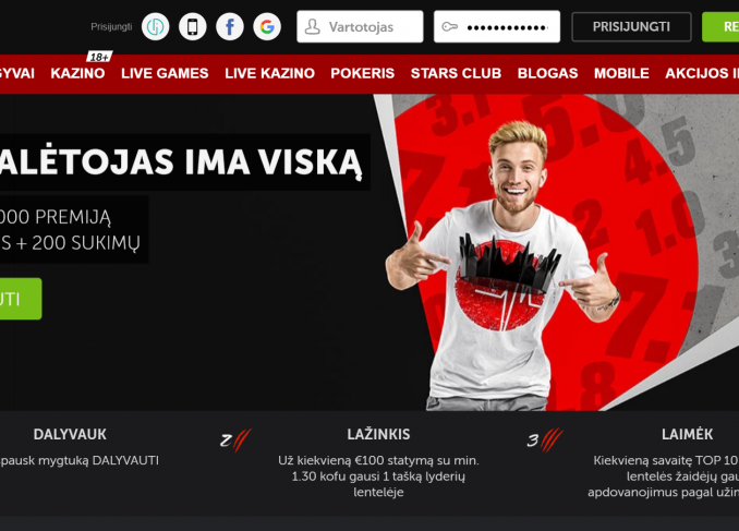 betsafe lažybos nugalėtojas ima viską laimėk 1000€