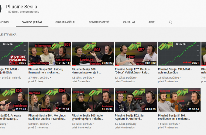 pliusinė sesija podcast kanalas youtube
