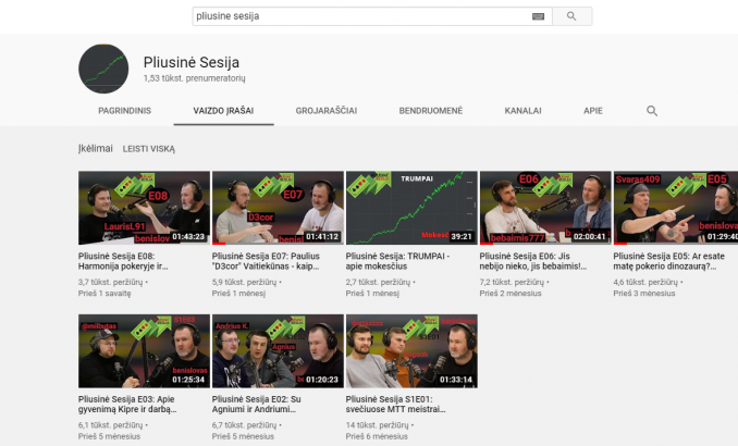 pliusinė sesija youtube kanalas